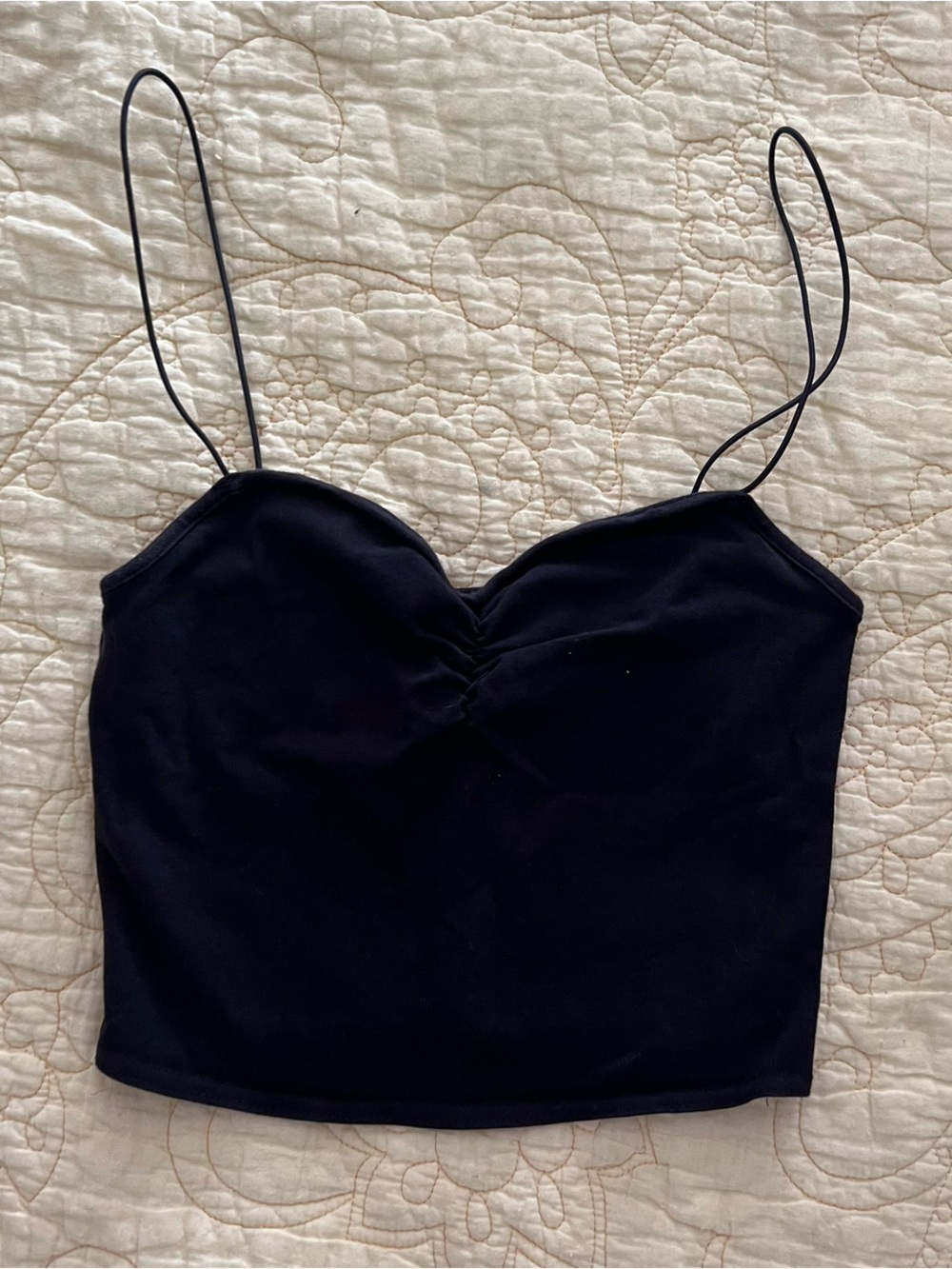 Urban Outfitters Black Ruched Cami Crop Top size S